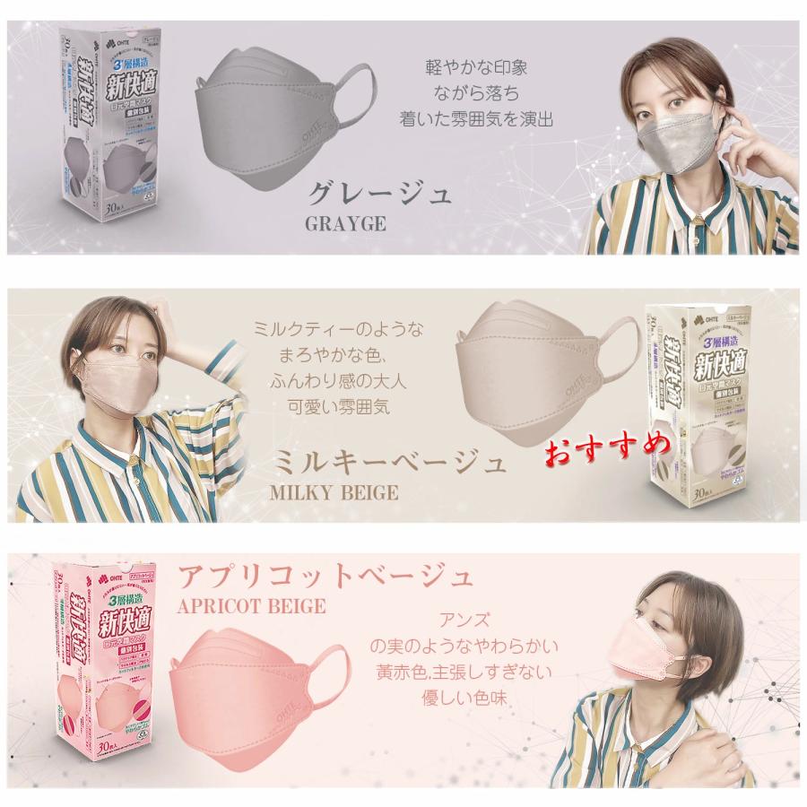 OHTE マスク 不織布 3D 立体マスク 個別包装 30枚x2箱 60枚 ホワイト