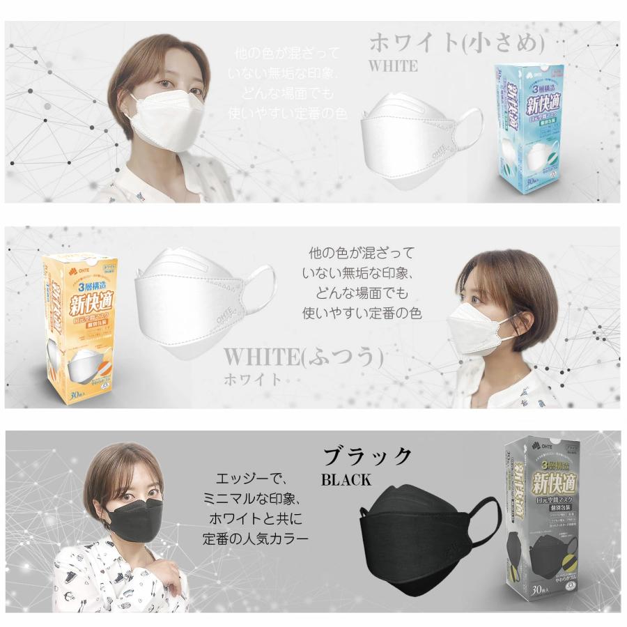 OHTE マスク 不織布 3D 立体マスク 個別包装 30枚x2箱 60枚 ホワイト