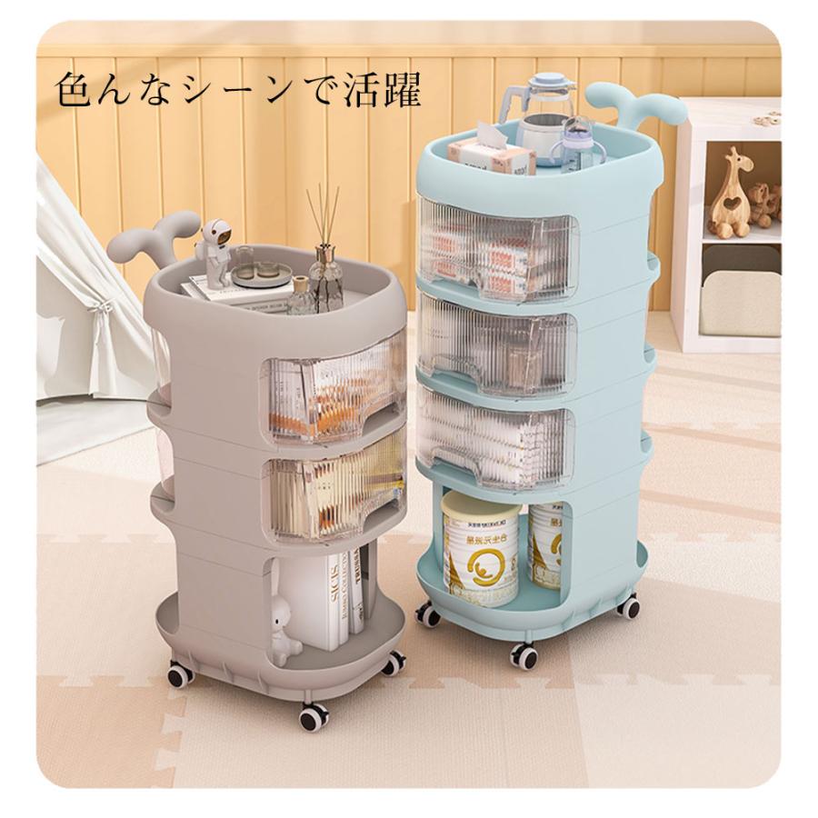 ベビーワゴン キャスター付き 3段 ベビー用品 収納ワゴン 引き出し