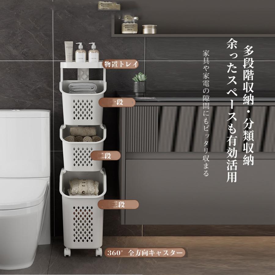 ランドリーカート スタッキングバスケット ランドリーワゴン