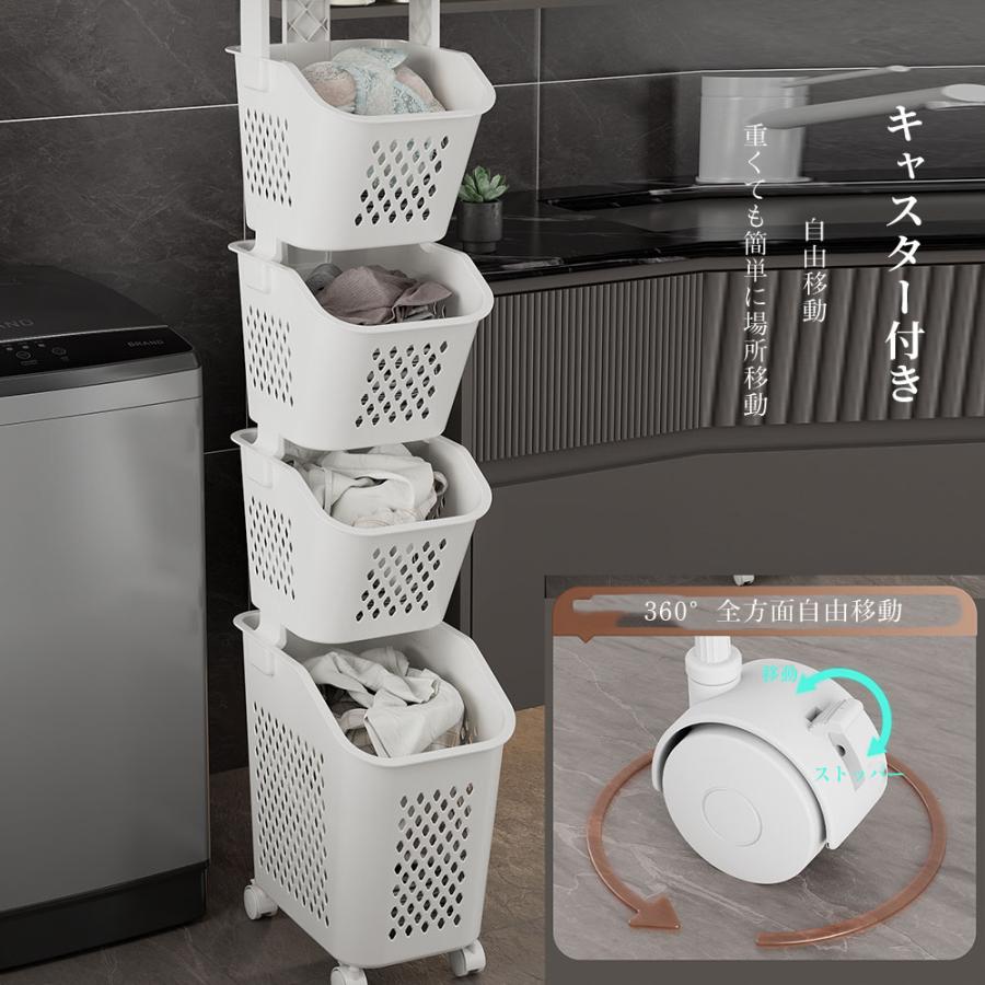 ランドリーカート スタッキングバスケット ランドリーワゴン