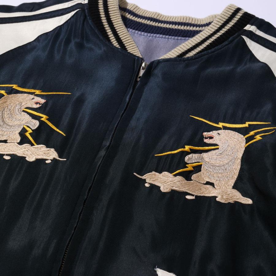 テーラ―東洋（TAILOR TOYO）スーベニアジャケット TT15492-119 / Late 1950s Style Acetate Souvenir Jacket “POLAR BEAR” × “MOOSE” (AGING MODEL)｜dstock-net｜04