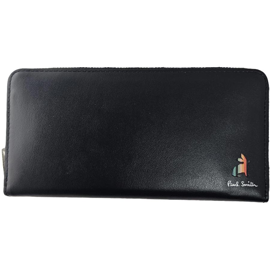 ポールスミス　ラウンドZIP長財布　ブラックレザー　ラビット　ほぼ新品 Paul Smith（ポール・スミス） 長財布 ラウンドファスナーブラック
