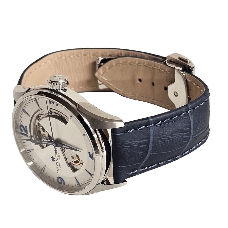 ハミルトン HAMILTON ジャズマスター オープンハート 自動巻き 42mm レザーベルト シルバー メンズ H32705651 H327050 新品の画像
