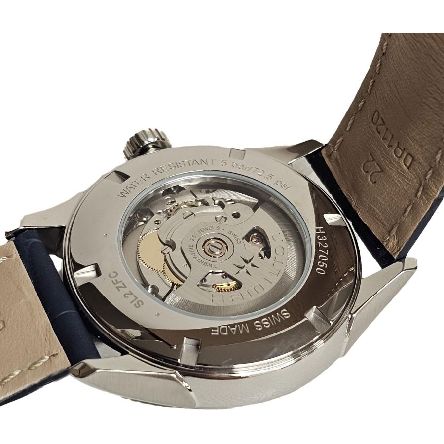 ハミルトン HAMILTON ジャズマスター オープンハート 自動巻き 42mm レザーベルト シルバー メンズ H32705651 H327050 新品の画像
