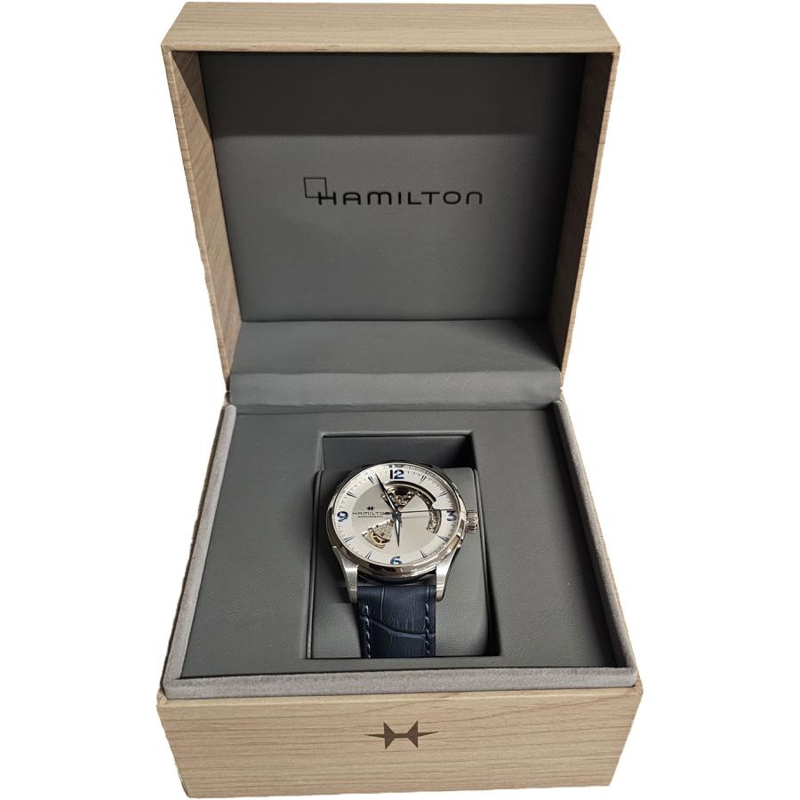 ハミルトン HAMILTON ジャズマスター オープンハート 自動巻き 42mm レザーベルト シルバー メンズ H32705651 H327050 新品の画像