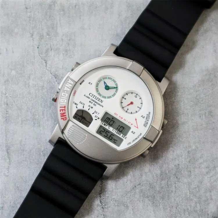 CITIZEN シチズン 腕時計 アナデジテンプ ラウンド ホワイト CITIZEN シチズン 腕時計 アナデジテンプ ラウンド ホワイト