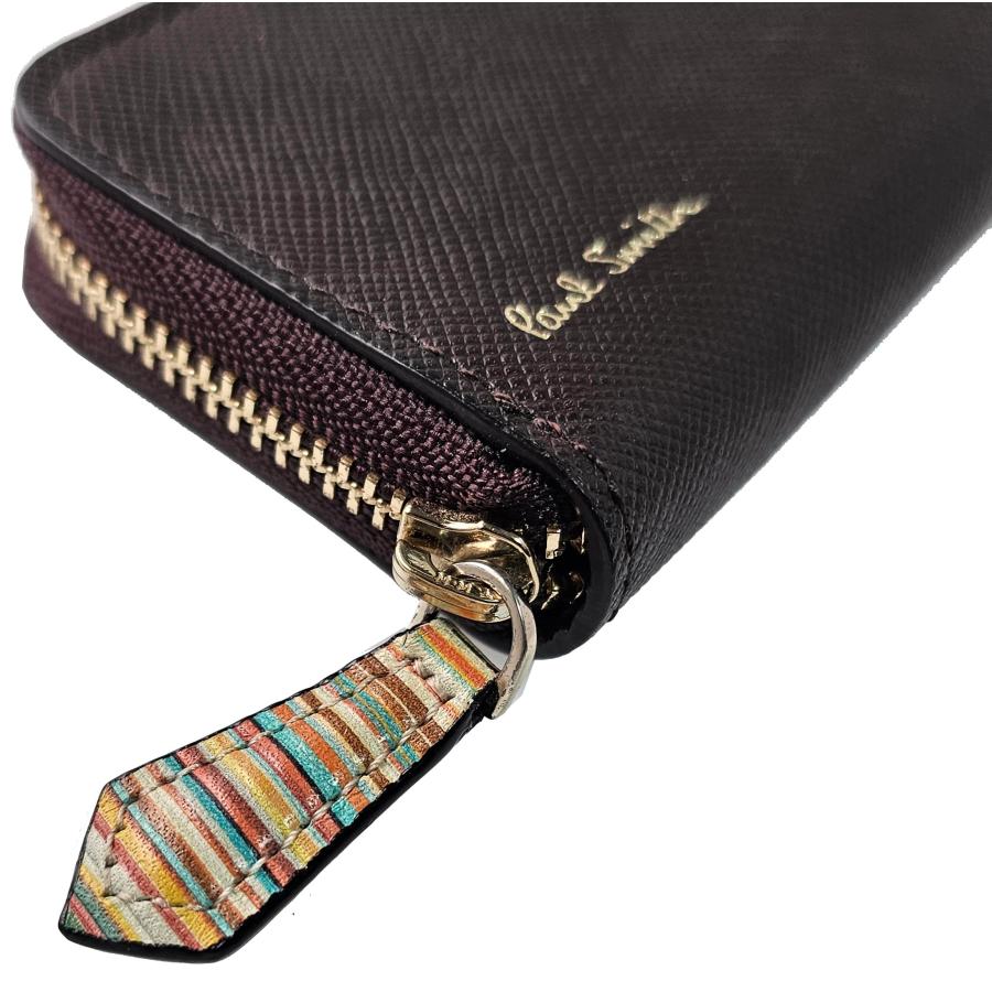 ポールスミス Paul Smith ペンケース レザー 本革 チョコ ラウンド