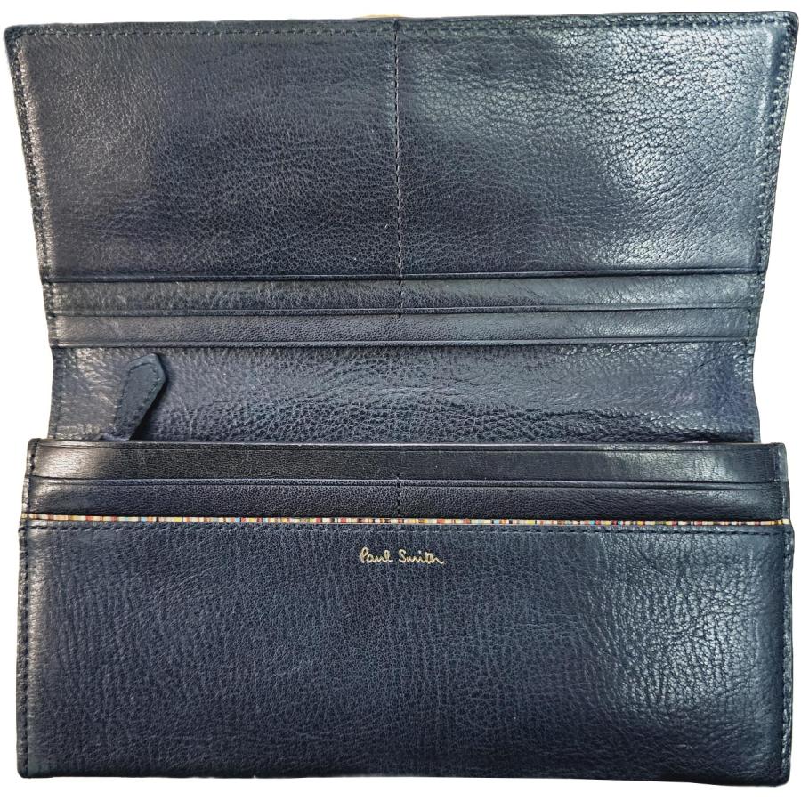 Paul Smith レザー名刺入れ ネイビー 新品未使用 Paul Smith（ポール・スミス） 長財布 ネイビー レザー メンズ
