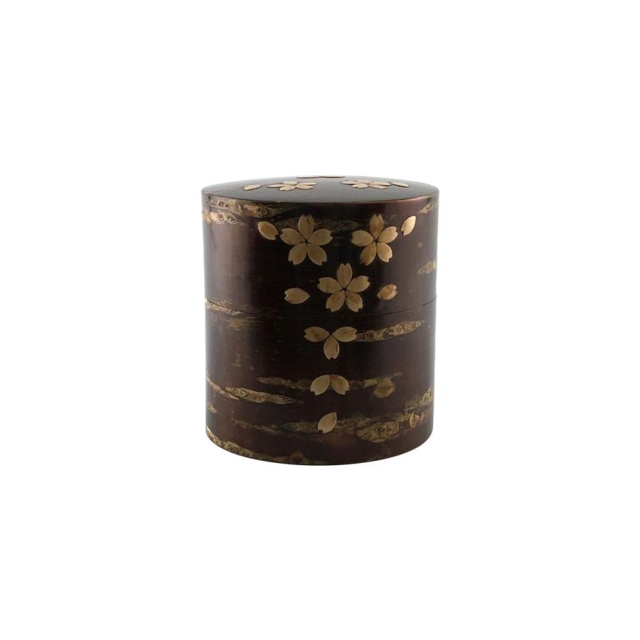 新発 送料無料 茶筒 素敵 プレゼント お茶 角館伝四郎 茶筒 樺細工 総皮茶筒 平 散し花 最適な価格 Aleefsurgical Com