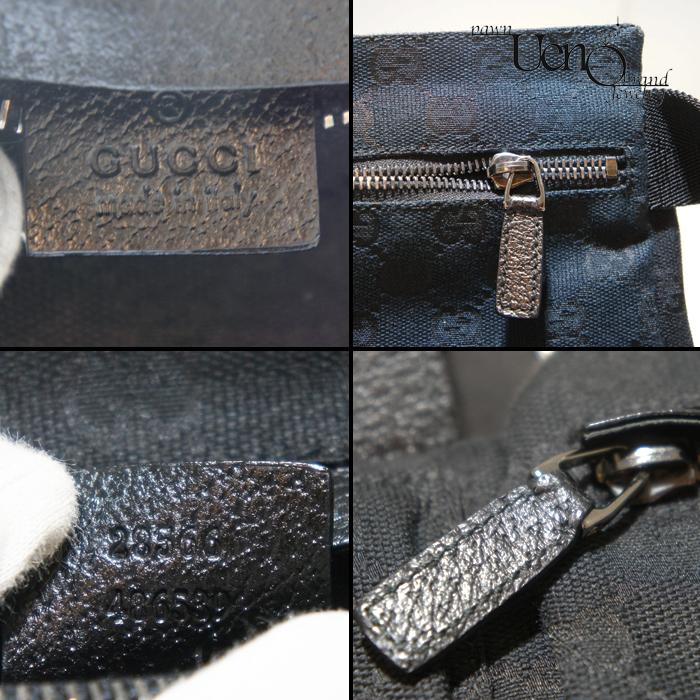 【極美品】グッチ GGキャンバス ウエストポーチ ボディバッグ 黒　スレ無し 極美品】グッチ GGキャンバス ウエストポーチ ボディバッグ 黒 スレ無し