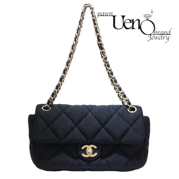 CHANEL✨【希少】マトラッセ　コットン　レザー　ショルダーバッグ　チェーン マトラッセ 【質屋】送料無料！CHANEL シャネル チェーンショルダー