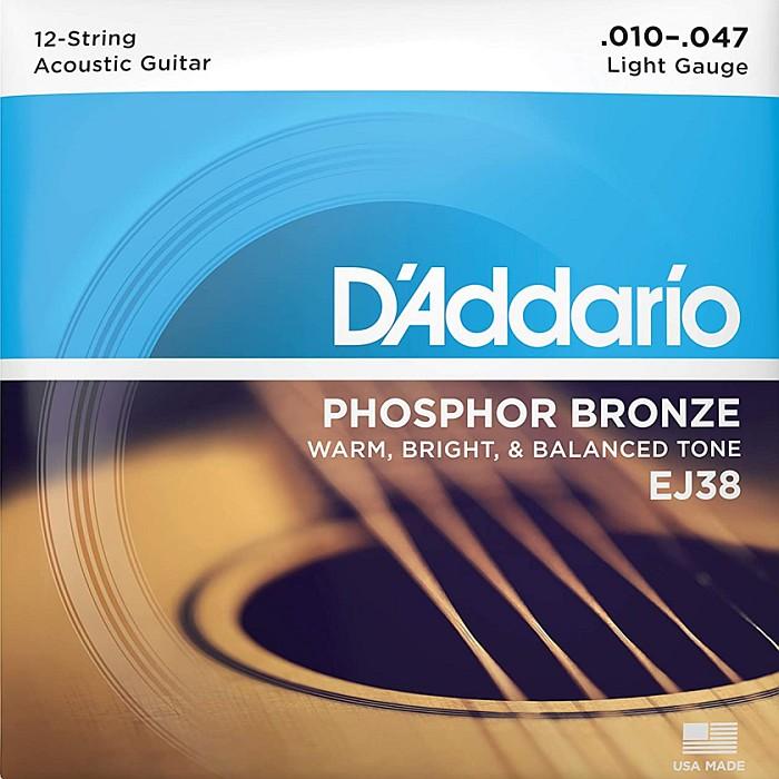 12弦用 D'Addario EJ38 Light 010-047 Phosphor Bronze ダダリオ アコギ弦｜dt-g-s