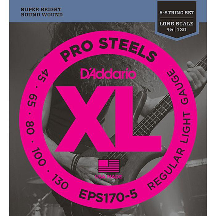 D'Addario 45-130 Regular Light 5-String, Super Long Scale, XL