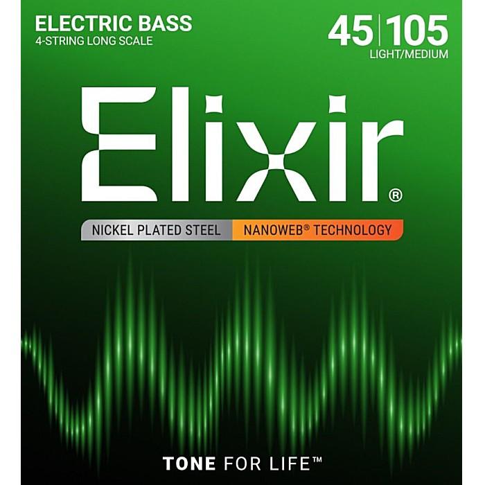 Elixir Nanoweb Bass #14077 Light/Medium 045-105 エリクサー コーティング弦 ベース弦