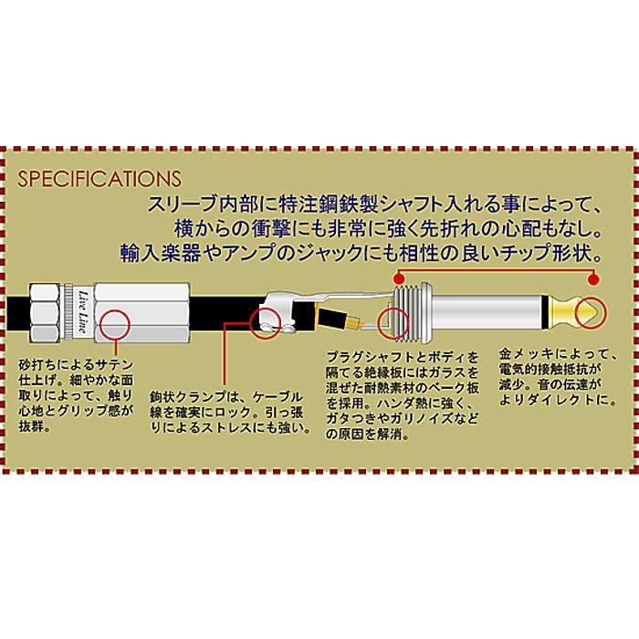 【美品】Live Line LE-Stage Series シールド Live Line LE-Stage Series Cable 2m/3m/5m/7m/10m Black SL
