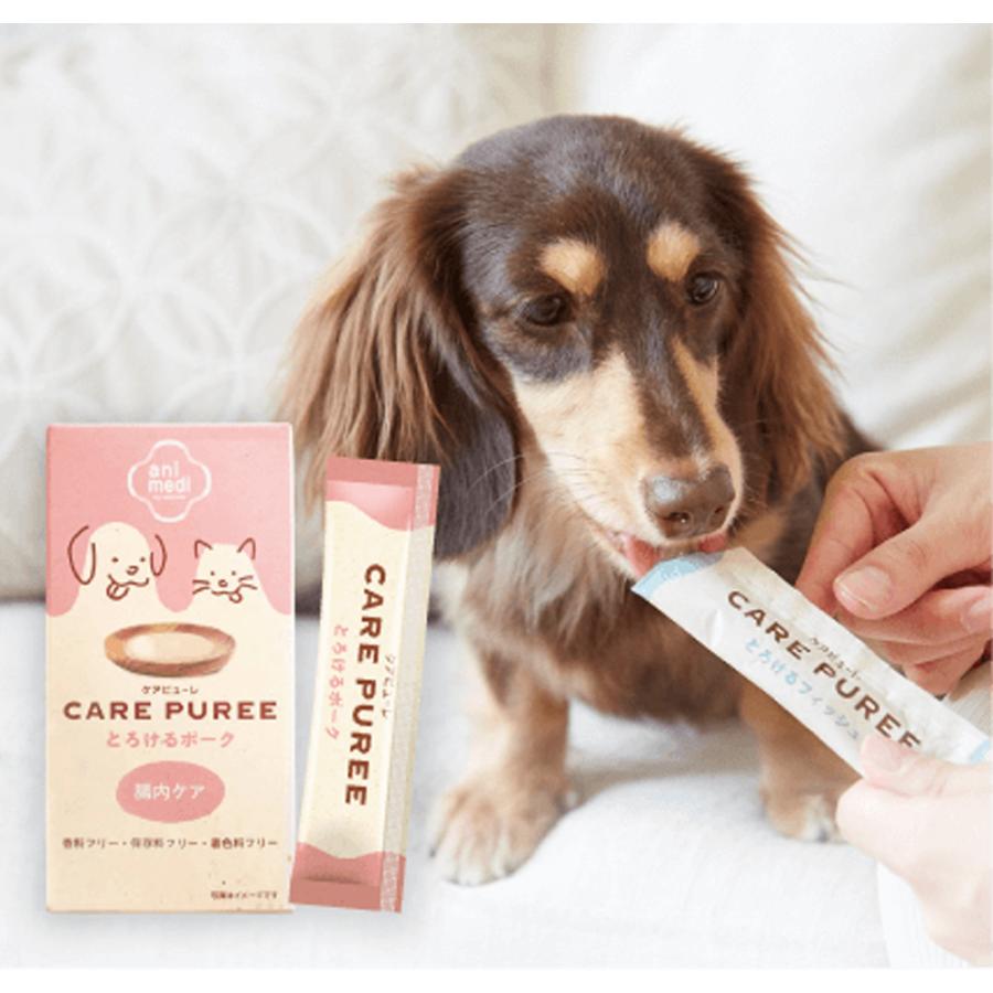 ケアピューレ CARE PUREE とろけるポーク 12本セット アニコム 腸内