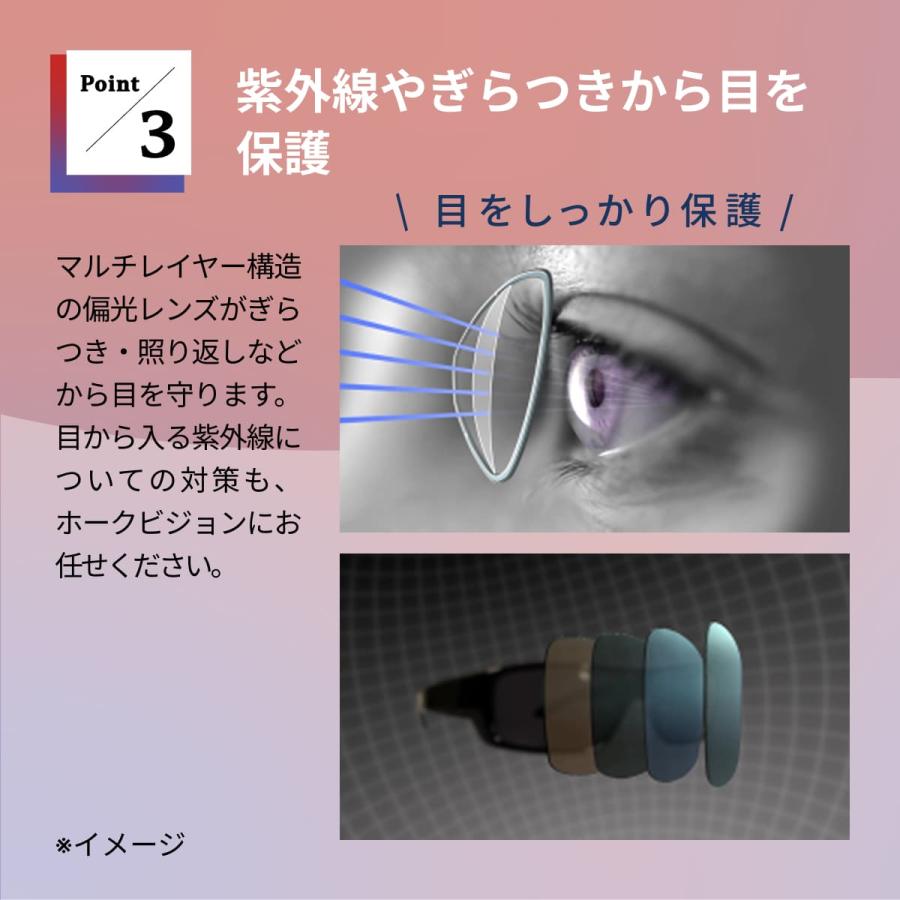 ホークビジョン 単品 偏光サングラス ユニセックス 偏光 クリア 視界