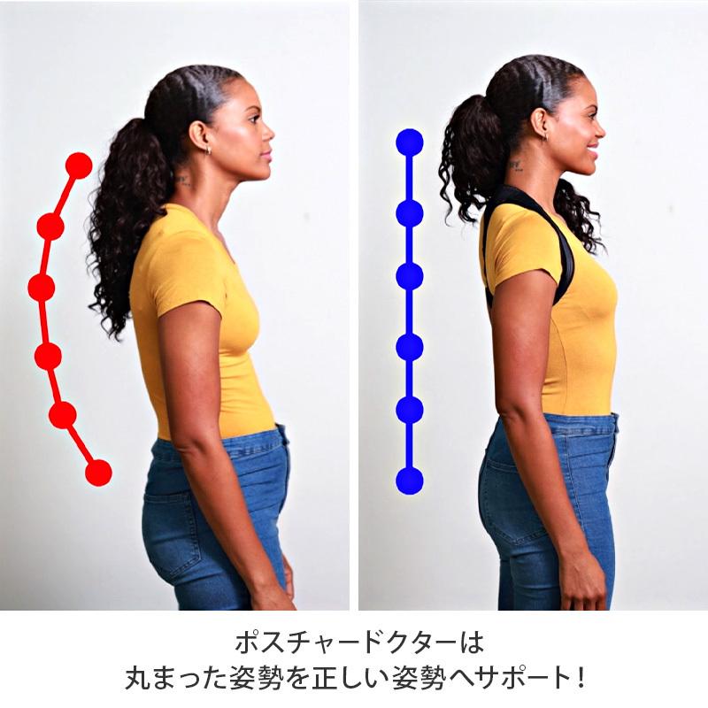 ポスチャードクター 姿勢補助 サポーター ベルト 銅繊維 背筋