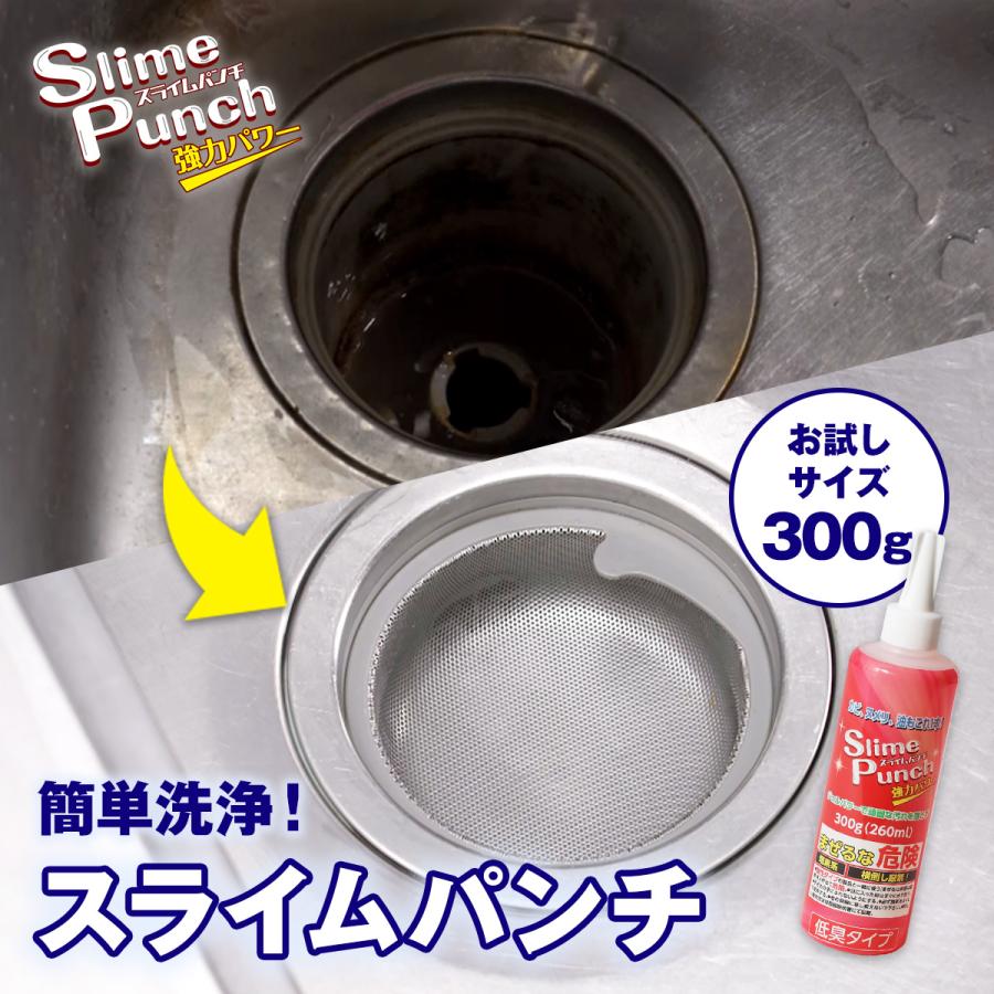 スライムパンチ お試しサイズ(300g)　　　　洗浄剤 ジェル カビ 黒ずみ 油汚れ ヌメリ 強力 クリーナー 浴室 排水管 掃除 キッチン 洗面台 パイプ 洗面所 の商品画像