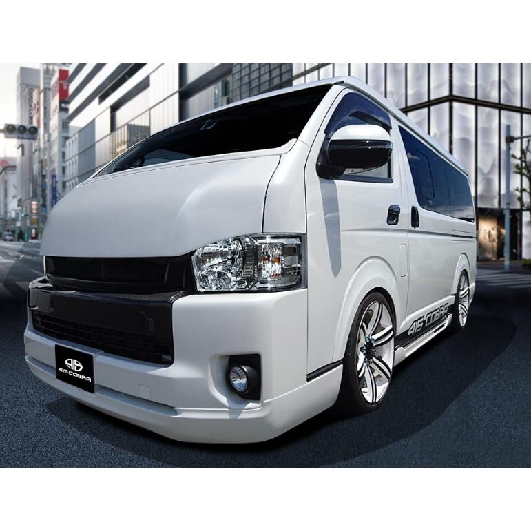 ハイエース２００系415コブラナロー、クリーンルック３Fスポイラー070仕上げ済 415 コブラ ハイエース 200系 ワイド 4型/5型/6型 クリーンルック3