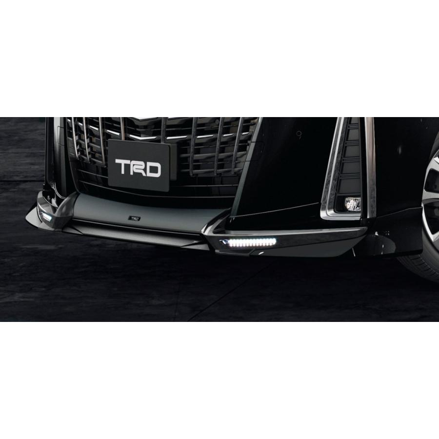 アルファード 30系 TRD フロントスポイラー LED付 塗装済み TRD アルファード S 30系 後期 フロントスポイラー LED付 : デュアル