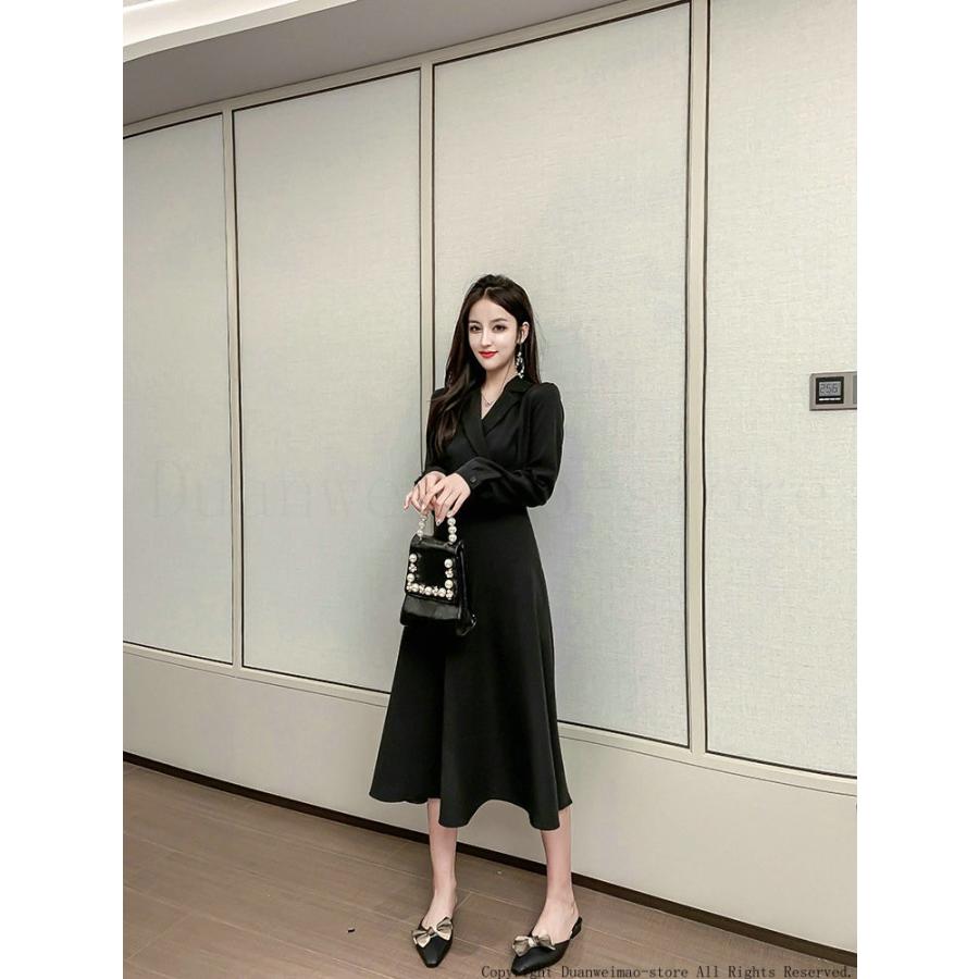 ワンピース ロング丈 セミフォーマル マキシ丈 長袖 黒 Vネックワンピ レディース きれいめ 着痩せ 通勤 Ol 結婚式 ワンピーススーツ ドレス オフィス 上品 H Onepiece70 ボブテイルショップ 通販 Yahoo ショッピング