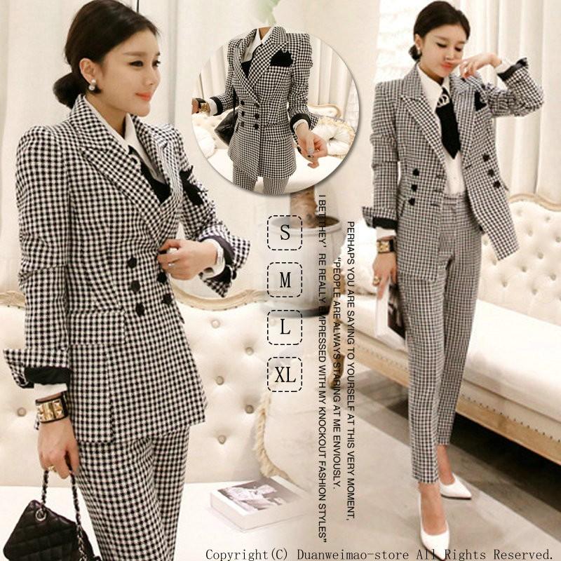 セレモニースーツ 卒業式 服 母親 就活スーツ チェック柄 レディース 母 卒園式 服装 ママ タイトパンツ 2点セット セットアップ スーツジャケット 30代 40代 H Suitset77 ボブテイルショップ 通販 Yahoo ショッピング