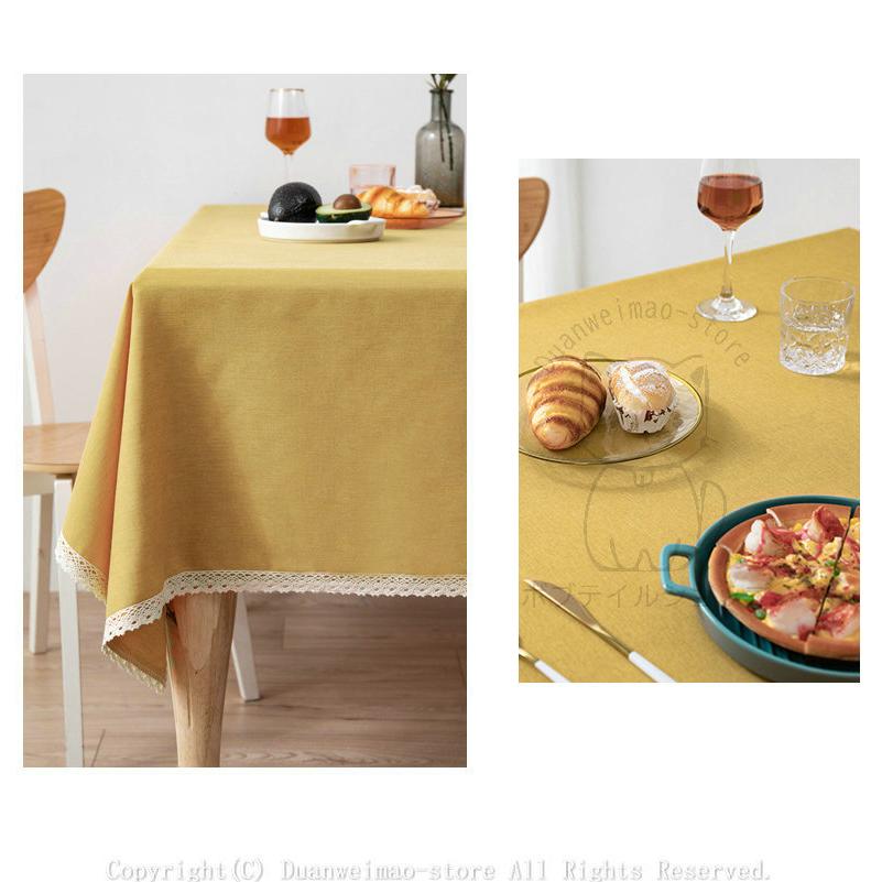 テーブルクロス 北欧 撥水 布 綿麻混 四角形 長方形 無地 食卓カバー
