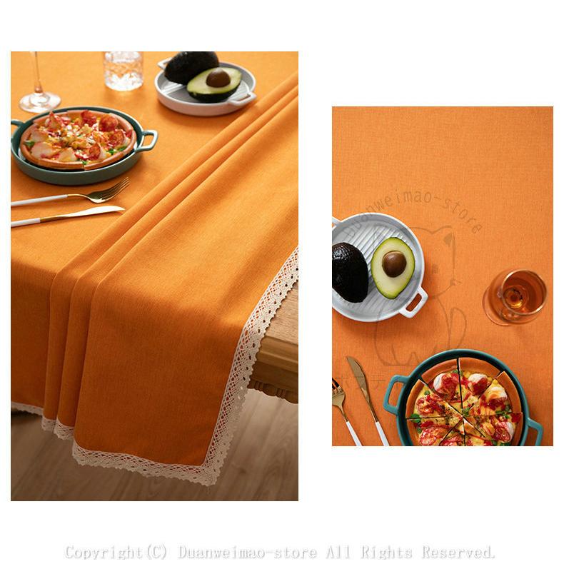 テーブルクロス 北欧 撥水 布 綿麻混 四角形 長方形 無地 食卓カバー