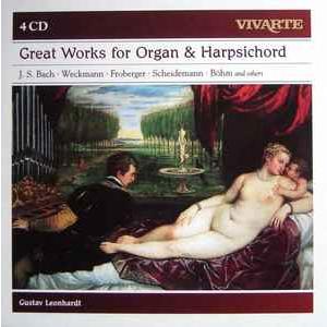 4discs CD Gustav Leonhardt Great Works For Organ & Harpsichord 88725463882 Sony Classical, Seon 紙ジャケ /00140