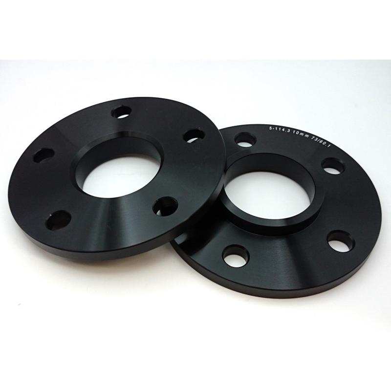 ハブ付10mm 一回り大きな外径  ハブ付スペーサー10mm2枚 73⇒60/66/67 5H-PCD114.3 高強度アルミ鍛造 ブラックアルマイト |  | 02