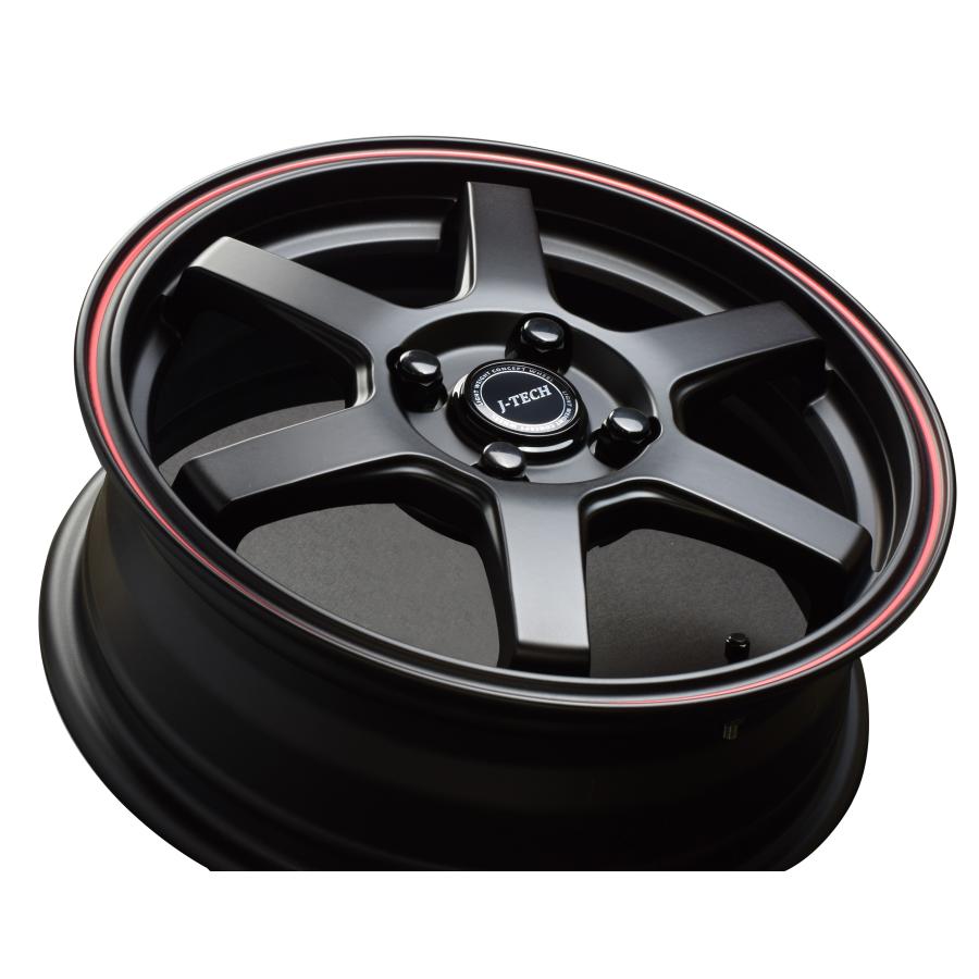 S6 軽用14インチホイール4本セット J-TECH S-6 ブラックED