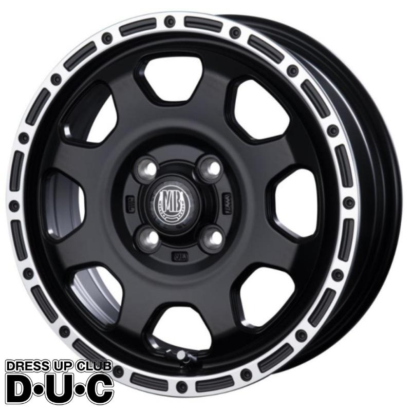 14インチ軽自動車用 MUD BAHN XR-910K Mブラック/リムPOL ホイール4本