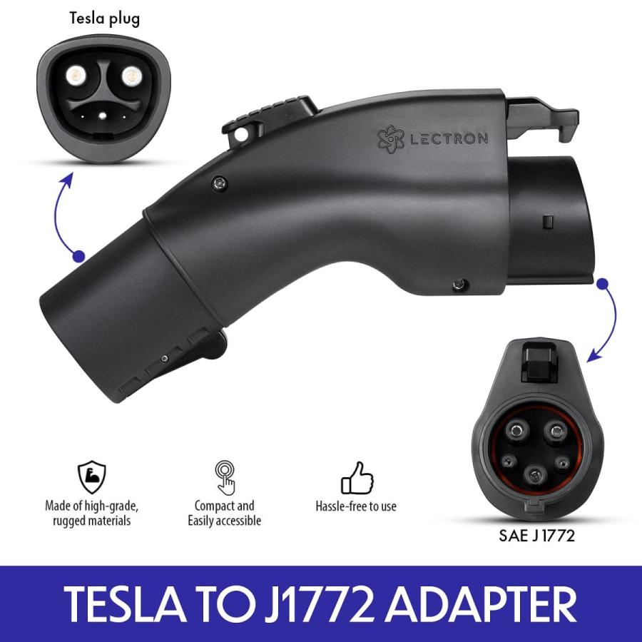 あすつく 12月セール Lectron Tesla ウォールコネクター用 J1772 充電器 アダプター ショート Max 48A 充電