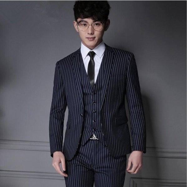 スーツ スリーピース メンズスーツ ストライプ 3点セット メンズ ベスト付き ビジネススーツ ベスト シングル スリム パーティー 秋冬 お買い得品