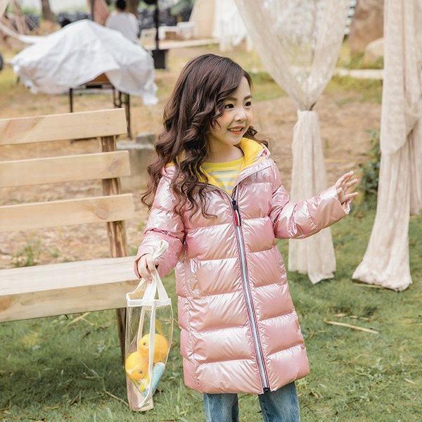 ベビー服子供服ダウンコート ロングダウンコート 赤ちゃんコート 防寒保温アウターウエア女の子男の子フード付き可愛い 光沢 メタリック 年中無休