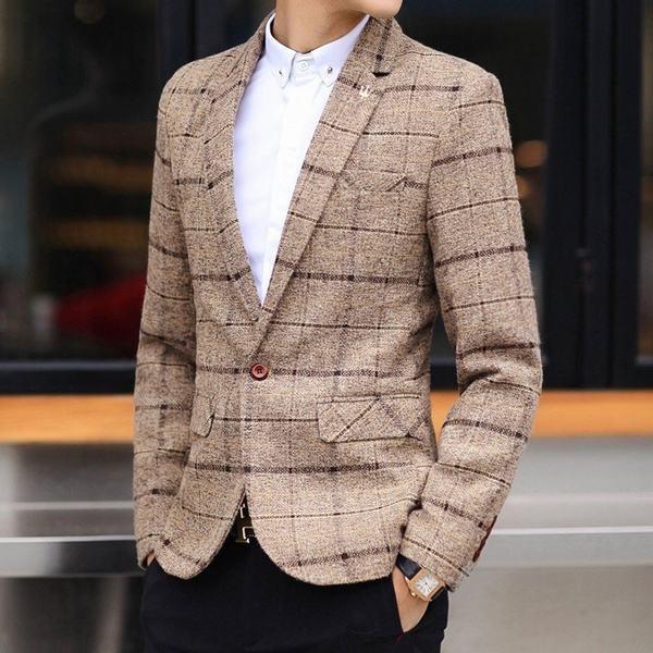 ビジネススーツ メンズ テーラードジャケット チェック柄 スーツ スリムスーツ ジャケット ビジネス カジュアル イギリス風 お洒落 驚きの値段