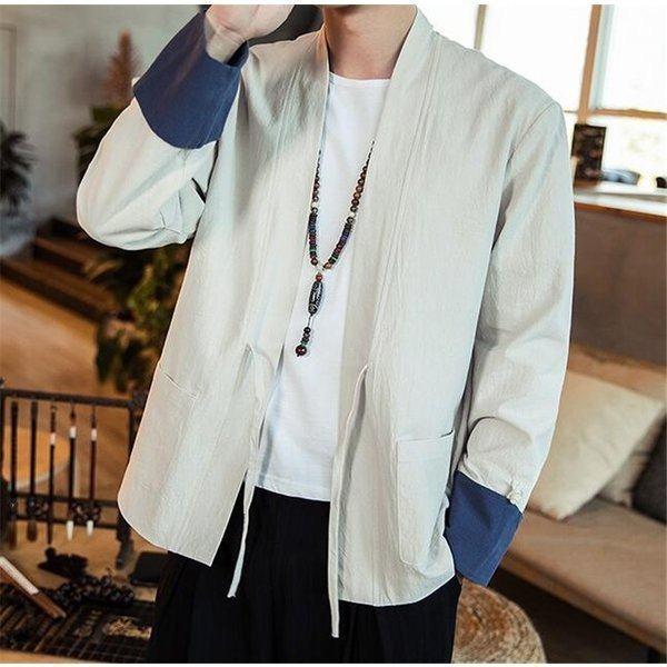 和装 メンズ カーディガン 着物 七分丈 無地 ポケット 浴衣 和服 綿麻カジュアル 大きいサイズあり 春夏秋 訳ありセール 格安