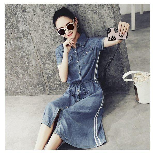 ワンピース レディース 40代 きれいめ おしゃれ 着痩せ 半袖 春 夏 デニムワンピース ロング丈 ワンピ 半袖 韓国風 お呼ばれ 上品 大きいサイズ 30代 売り切れ必至