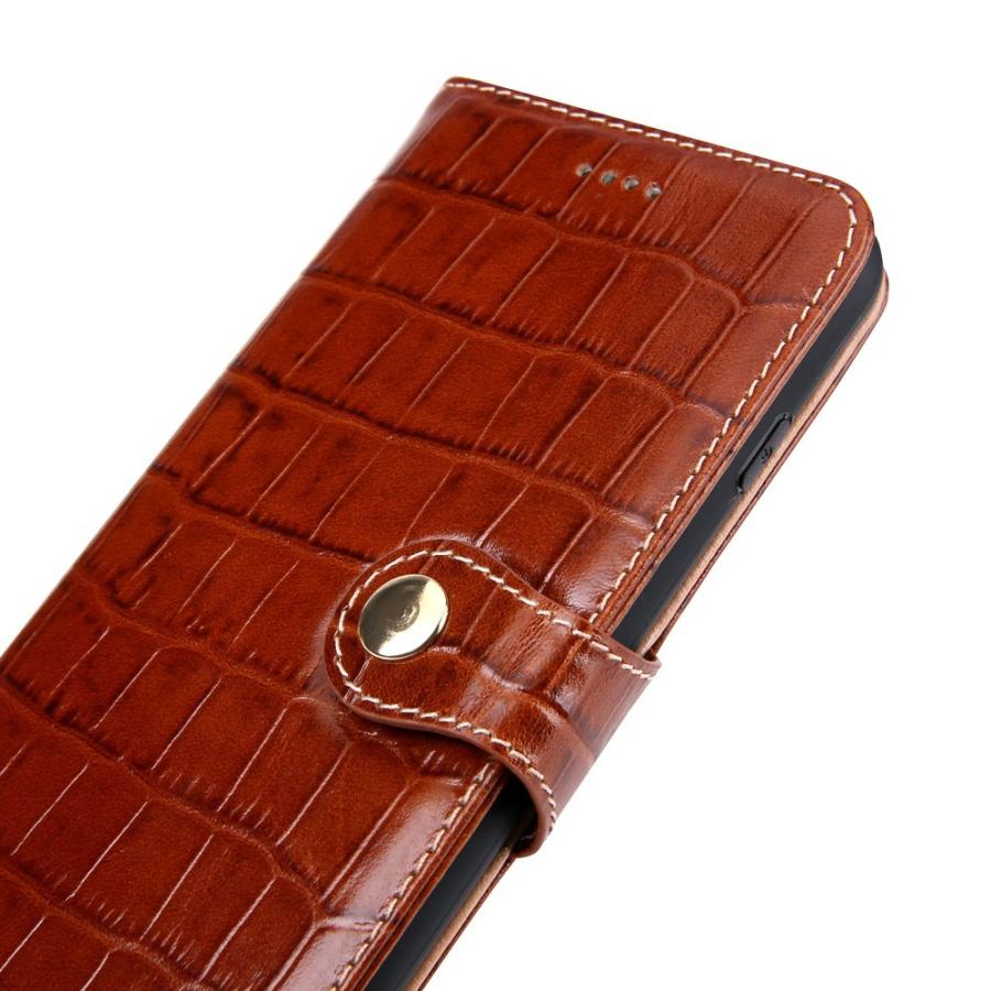 iPhone SE / 8 7 ケース おしゃれな手帳型 本革 (クロコダイル仕上