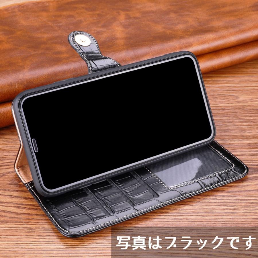 iPhone SE / 8 7 ケース おしゃれな手帳型 本革 (クロコダイル仕上