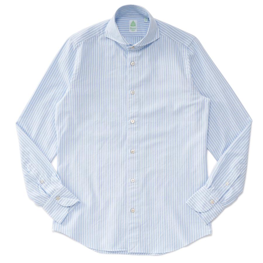 FINAMORE フィナモレ SERGIO BARI/013014 A3085 コットン ストライプ 