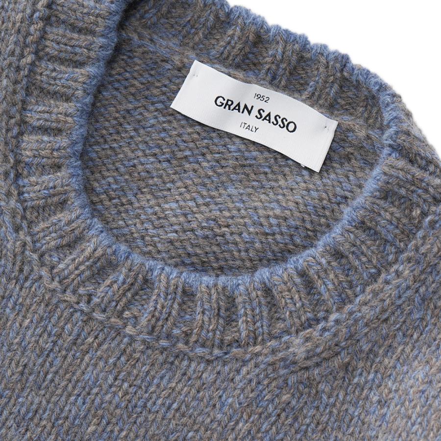 GRANSASSO グランサッソ スーパージーロンラムズウール ニット クルーネック ロングスリーブ 10158/25701 GRAY｜due-online｜03