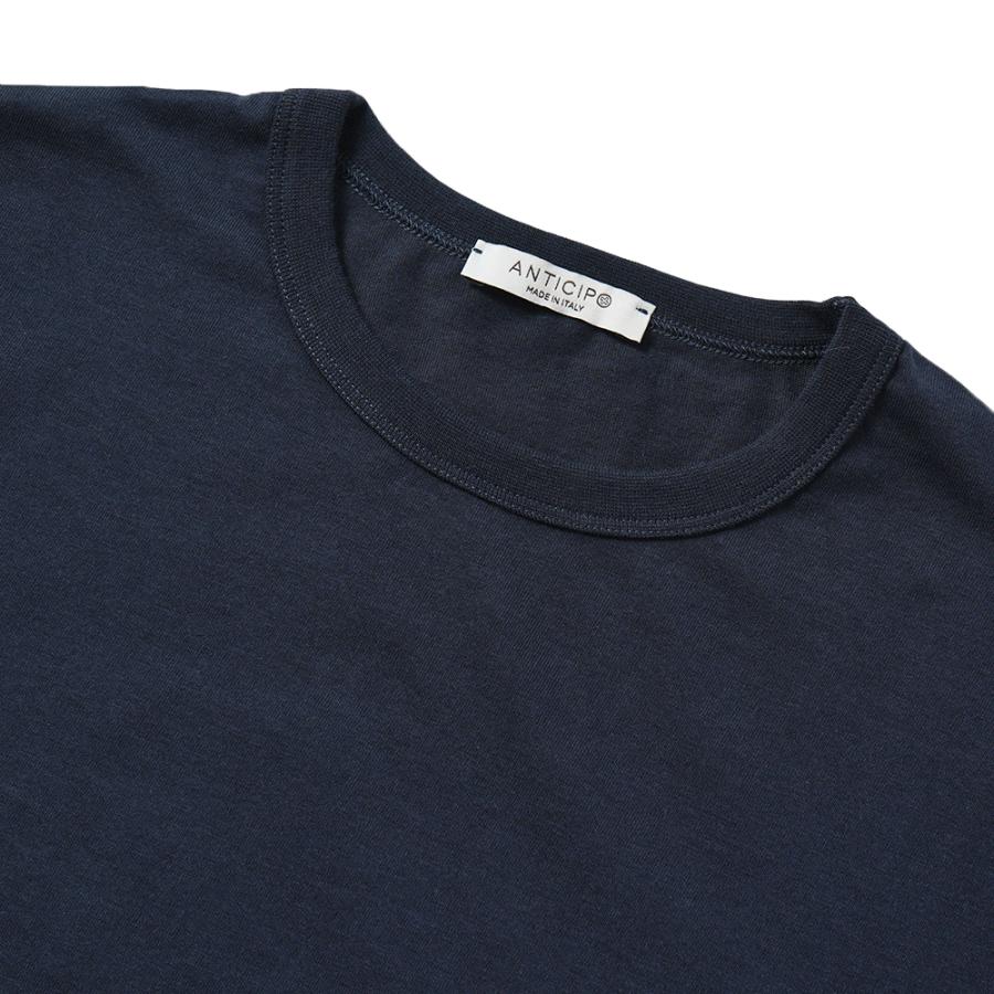 ANTICIPO Tシャツ ネイビー NEBBIOLO SMOOTH ANTICIPO アンティーチポ NEBBIOLO/smooth スムースコットン クルー