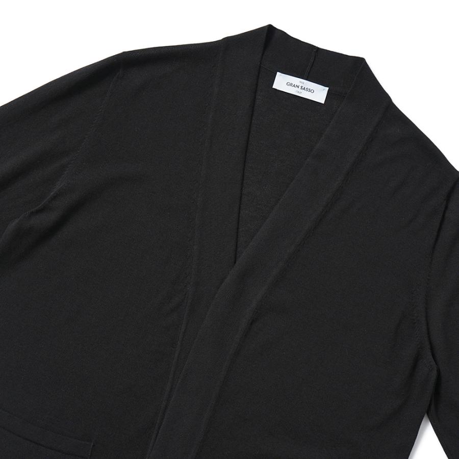 GRAN SASSO グランサッソ フレッシュコットン ニット ボタンレスカーディガン 57185/20649 BLACKの画像