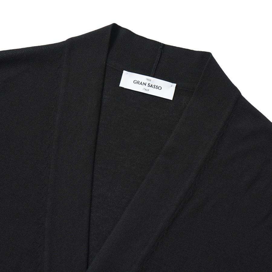 GRAN SASSO グランサッソ フレッシュコットン ニット ボタンレスカーディガン 57185/20649 BLACKの画像