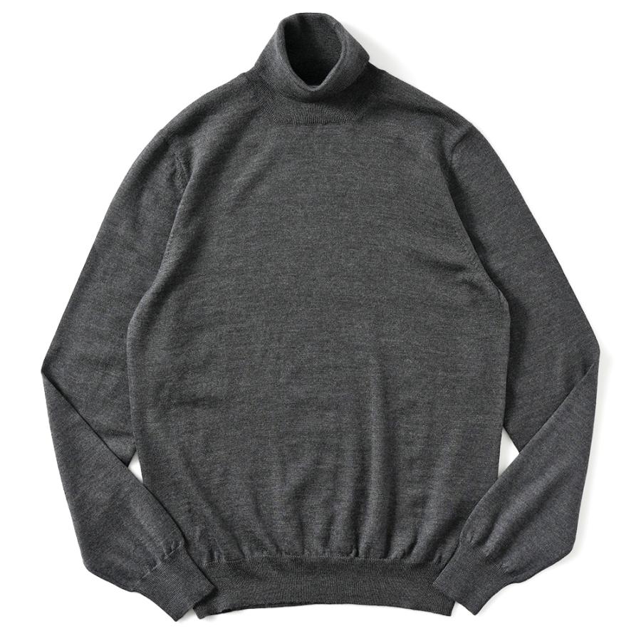 美品 グランサッソ タートルニットメリノウール 現行 XL グレー Gran Sasso（グランサッソ） メリノウール ニット タートルネック