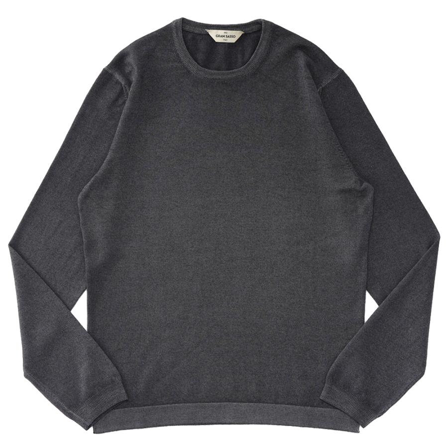 Gran Sasso（グランサッソ） メリノウール ニット 製品染め クルー 