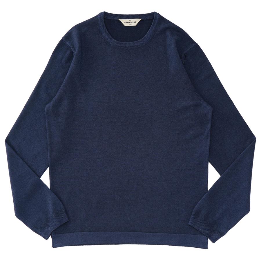 Gran Sasso（グランサッソ） メリノウール ニット 製品染め クルー 